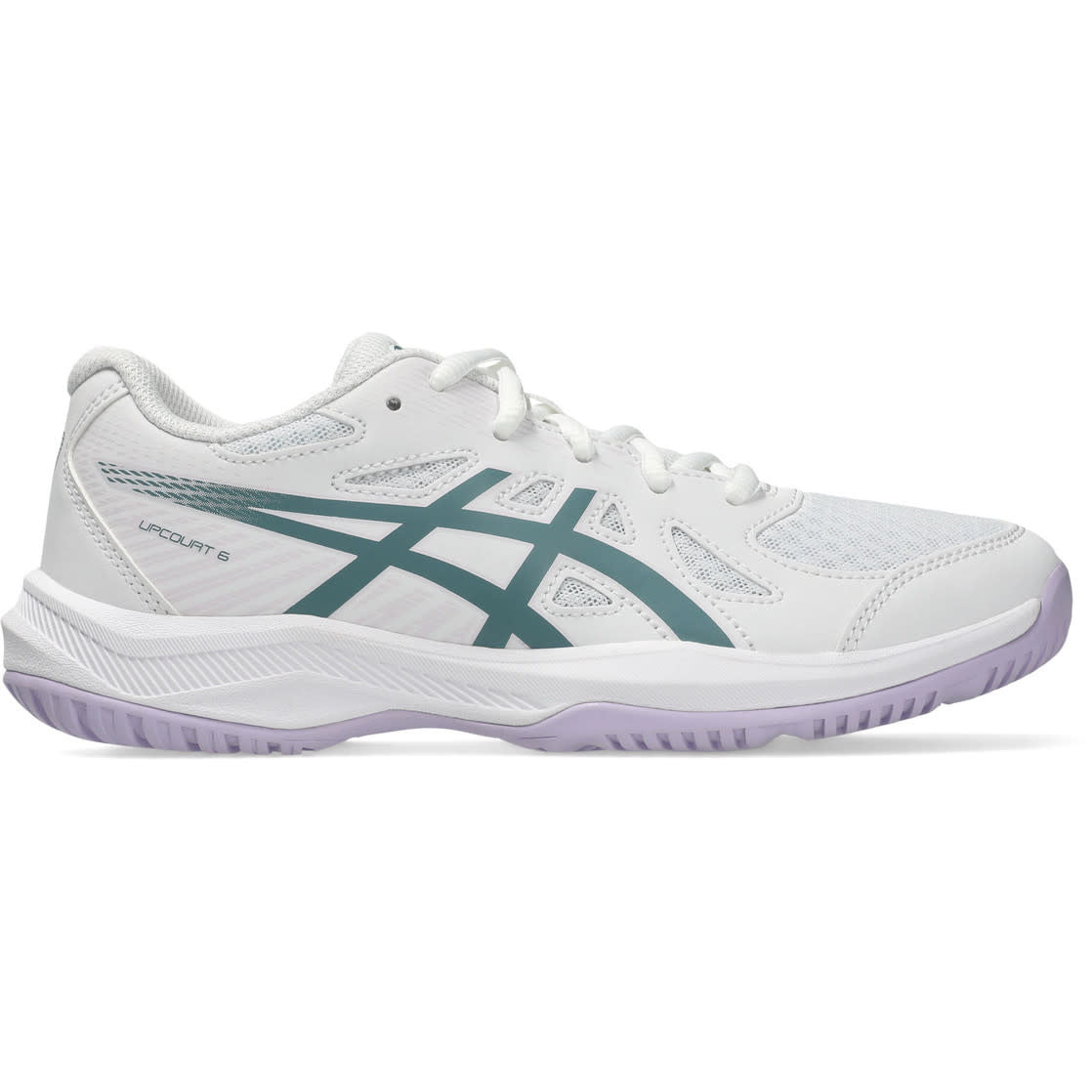 Asics Upcourt 6 GS zaalhockeyschoenen wit/groen