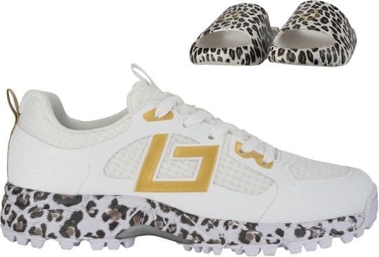Brabo Shoe Tribute White/Gold/Leopard + Slides